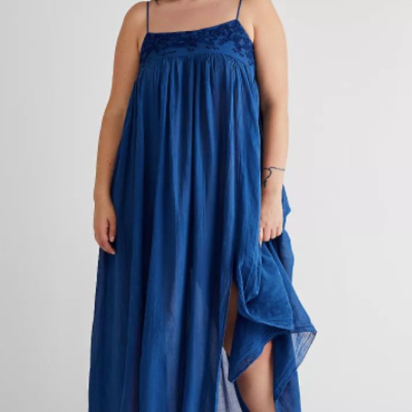Free People Dresses & Skirts - NWT Blue "Confidently Lost" Maxi Slip Dress by Free People